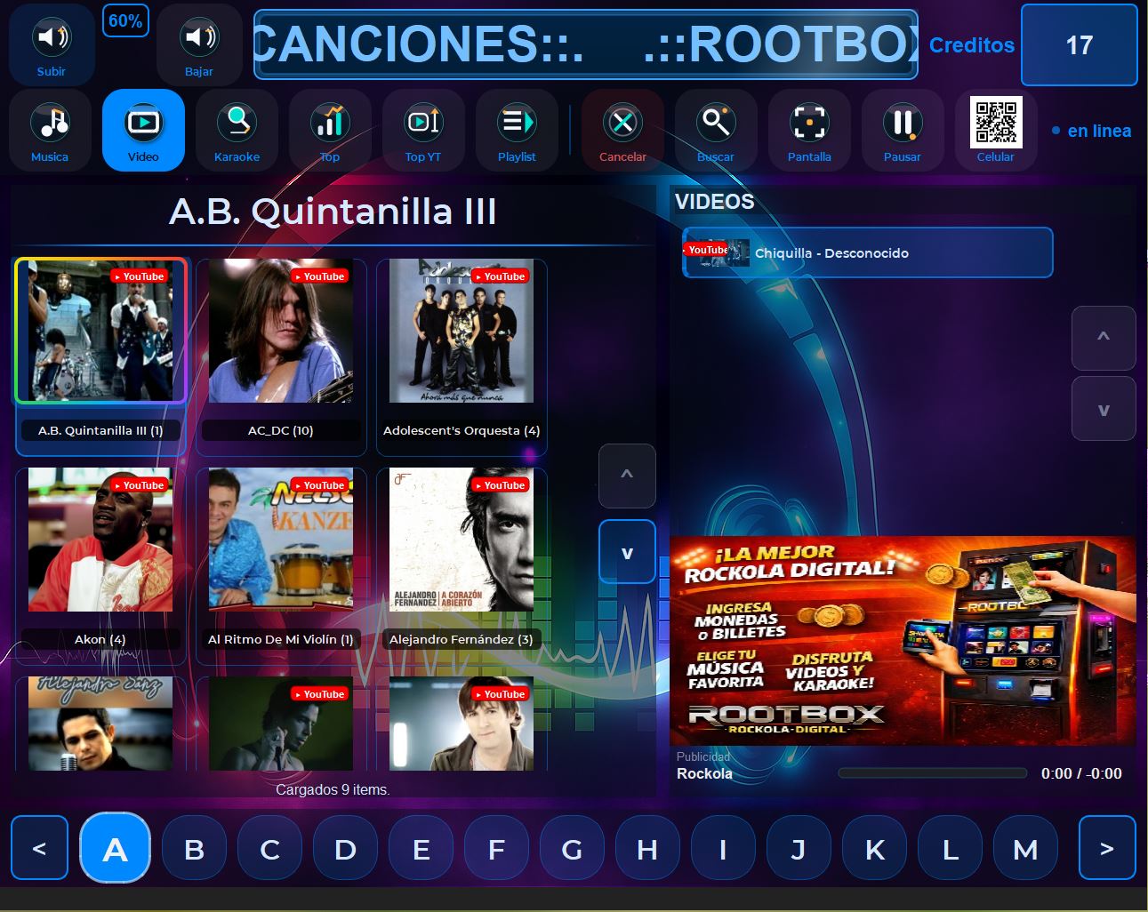 Pantalla de video de YouTube