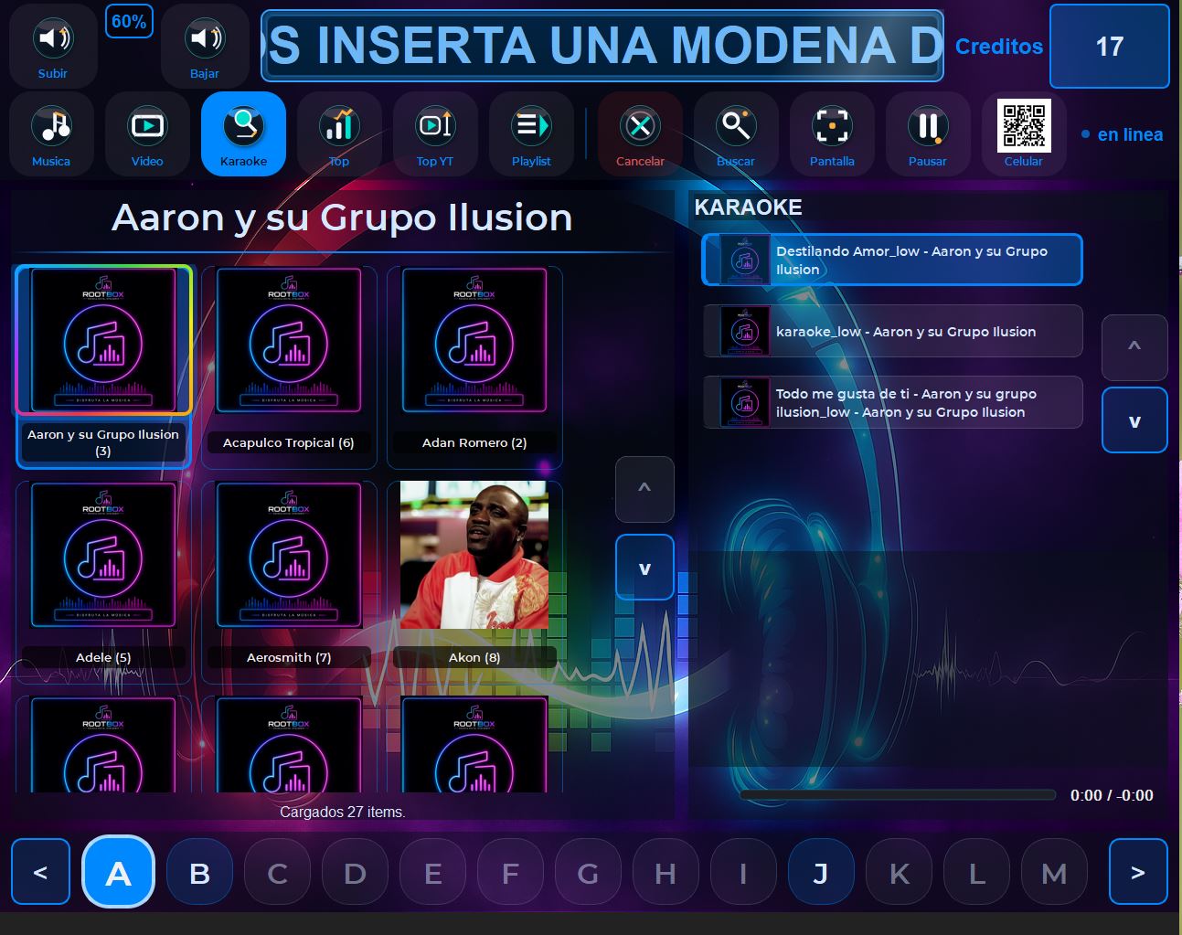 Pantalla de karaoke